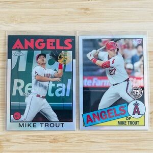 MIKE TROUT 2020, 2021 Topps Chrome Refractor Lot x2